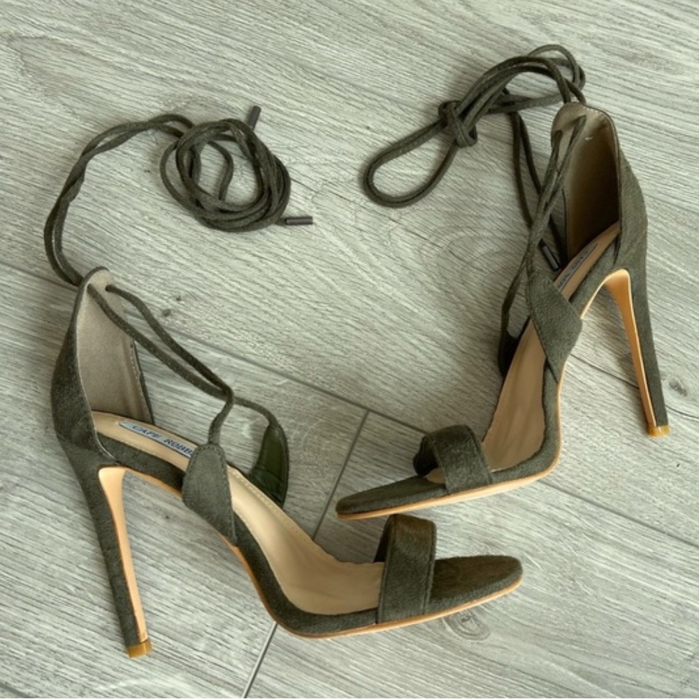 Cape Robbin Faux Suede Wrap Around Strap Heels